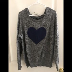 Torrid grey with blue heart sweater